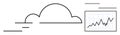 Cloud Computing with Data Analytics Concept a Graph Display and Streamlined Line Design Royalty Free Stock Photo