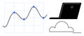 Cloud Computing Data Analysis and Connectivity Concept with Graph and Laptop Elements Royalty Free Stock Photo