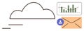Cloud Storage with Data Analytics and Email Communication Concept Illustration Royalty Free Stock Photo