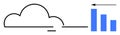 Cloud Computing with Data Analytics Concept a Cloud Outline and Bar Chart Royalty Free Stock Photo