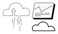 Cloud Computing and Data Analytics Concept with Graph Representation Royalty Free Stock Photo