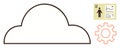 Cloud Computing with Data Analytics and Gear Representing Process Optimization Royalty Free Stock Photo