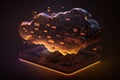 Cloud computing data base technology, created with Generative AI technology Royalty Free Stock Photo