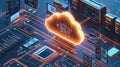 Cloud computing data center network digital technology Royalty Free Stock Photo