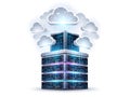 Cloud computing data center server isolated on white background Royalty Free Stock Photo