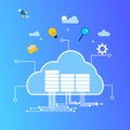 Cloud computing. Data in database on cloud services