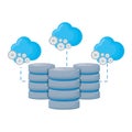 cloud computing with data disks and gears Royalty Free Stock Photo