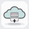 Cloud Computing Data Download Vector Icon Royalty Free Stock Photo