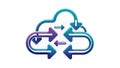 Cloud Computing Data Exchange Arrows Icon (Abstract Cloud Network Concept) Royalty Free Stock Photo