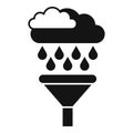 Cloud computing data filtering funnel raining big data icon Royalty Free Stock Photo