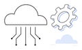 Cloud Computing with Data Flow and Gear Representing System Integration Royalty Free Stock Photo