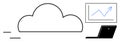 Cloud Computing with Data Growth Visualization on Laptop and Graph Royalty Free Stock Photo