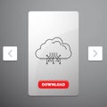 cloud, computing, data, hosting, network Line Icon in Carousal Pagination Slider Design & Red Download Button Royalty Free Stock Photo