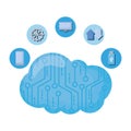 cloud computing with data icons Royalty Free Stock Photo