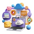 Cloud computing, data management, and digital business service solutions concept Royalty Free Stock Photo