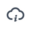 cloud computing and data management icon with info sign. vector illustration isolated on clean background. Royalty Free Stock Photo