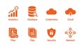 Cloud Computing and Data Management Icons Royalty Free Stock Photo