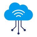 Cloud computing and data management icon