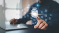 Cloud computing data management technology system for computer network cyber security or database file document transfer and Royalty Free Stock Photo