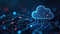 Cloud computing data network connecting abstract circuits Royalty Free Stock Photo