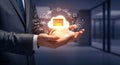 Cloud Computing Data Network Held by Business Hands Royalty Free Stock Photo