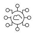 Cloud computing data network storage connection icon system Royalty Free Stock Photo