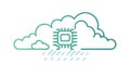 Cloud computing data processing with raining code, vector design Generative AI Royalty Free Stock Photo
