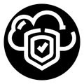 Cloud computing data protection with security shield icon Royalty Free Stock Photo