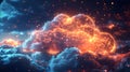 Cloud Computing: Data\'s Luminous Symphony. Concept Computing, Cloud, Data, Symphony, Luminous Royalty Free Stock Photo