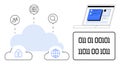 Cloud Computing and Data Security with Binary Code and Online Network Integration Royalty Free Stock Photo