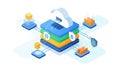 Cloud Computing and Data Security Illustration Royalty Free Stock Photo