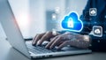 Cloud computing with data security protection concept Royalty Free Stock Photo