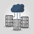 Cloud computing data server center process transmitting Royalty Free Stock Photo