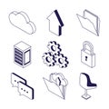 Cloud computing data server security folder technology internet Royalty Free Stock Photo