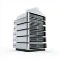 Cloud computing data servers network storage system concept  isolated on white background Royalty Free Stock Photo