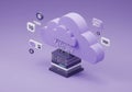 Cloud Computing Data Servers in a Technology Concept Illustration Royalty Free Stock Photo