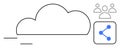 Cloud Computing and Data Sharing Concept with User Connections and Networking Royalty Free Stock Photo