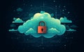 Cloud computing data storage concept.Network computing technologies. Digital server. Cyber security. Data protection. Royalty Free Stock Photo