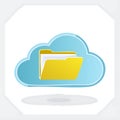 Cloud computing data storage featuring folder symbol for information management Royalty Free Stock Photo