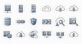 Cloud Computing and Data Storage Icons Royalty Free Stock Photo