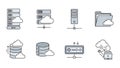 Cloud Computing Data Storage Icons Collection Royalty Free Stock Photo