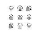 Cloud Computing and Data Storage Icons Set. Royalty Free Stock Photo