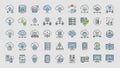 Cloud Computing and Data Storage Icons Set Keywords: cloud, computing, data, storage, server, network, connection Royalty Free Stock Photo