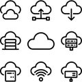 Cloud computing and data storage icons Royalty Free Stock Photo