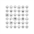 Cloud Computing and Data Storage Line Icons Set Royalty Free Stock Photo