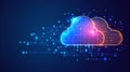 Cloud Computing, Data Storage, Network Connections Background, Cybersecurity, Abstract Technology Royalty Free Stock Photo