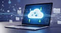Cloud Computing Data Storage and Network Connectivity on Laptop Royalty Free Stock Photo