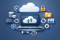 Cloud computing and data storage network illustration Royalty Free Stock Photo
