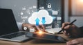 Cloud computing data storage network security technology internet service database server online backup system access Royalty Free Stock Photo