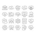 Cloud computing data storage networking security icons set Royalty Free Stock Photo